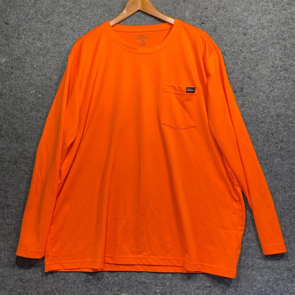 Dickies Mens Cooling Long Sleeve Pocket T-Shirt Orange 3XL GL417NA